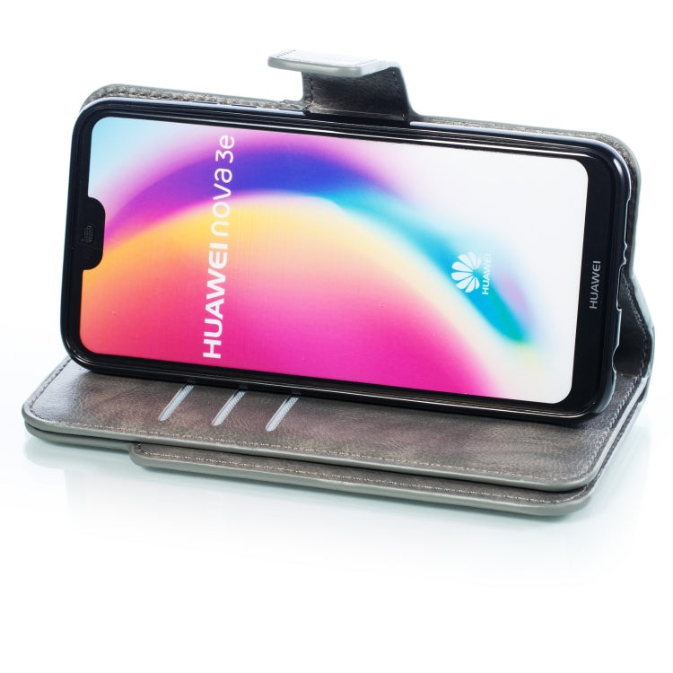 Multifunctional Litchi Texture Horizontal Flip Leather Case for Huawei P20 Lite, with