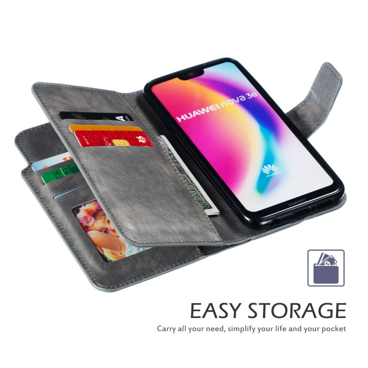 Multifunctional Litchi Texture Horizontal Flip Leather Case for Huawei P20 Lite, with