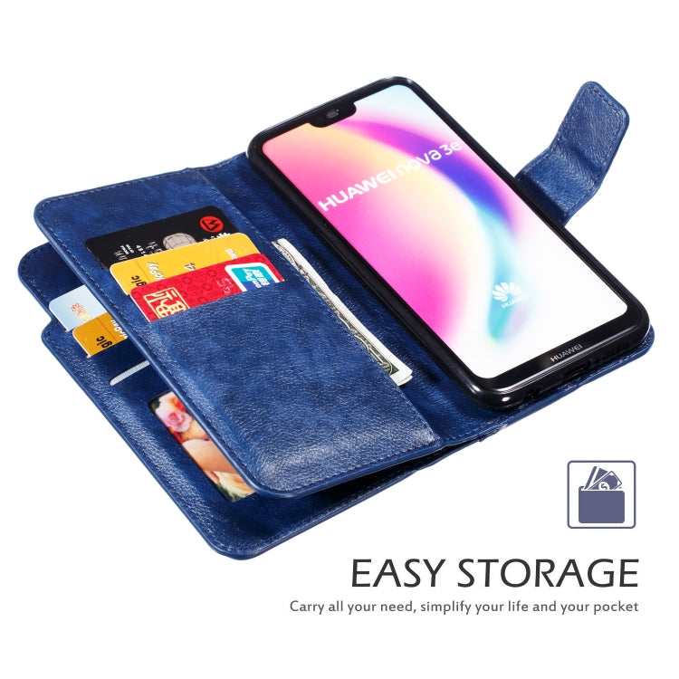 Multifunctional Litchi Texture Horizontal Flip Leather Case for Huawei P20 Lite, with