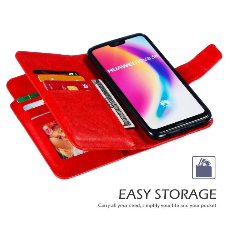 Multifunctional Litchi Texture Horizontal Flip Leather Case for Huawei P20 Lite, with