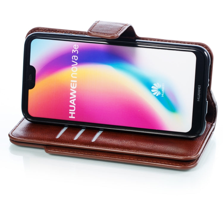 Multifunctional Litchi Texture Horizontal Flip Leather Case for Huawei P20 Lite, with