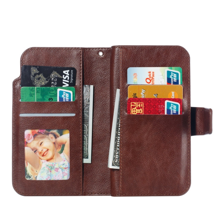 Multifunctional Litchi Texture Horizontal Flip Leather Case for Huawei P8 Lite (2017), with Nine Card Slot & Holder & Wallet