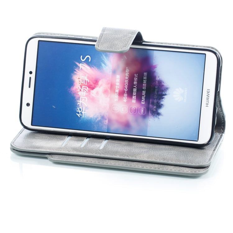 Multifunctional Litchi Texture Horizontal Flip Leather Case for Huawei Enjoy 7S, with Nine Card Slot & Holder & Wallet