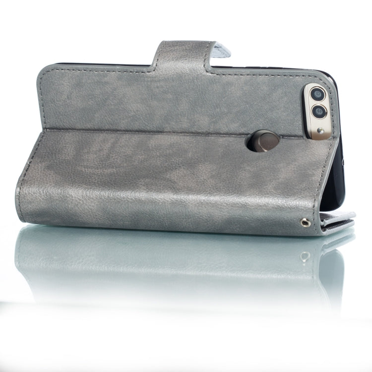 Multifunctional Litchi Texture Horizontal Flip Leather Case for Huawei Enjoy 7S, with Nine Card Slot & Holder & Wallet