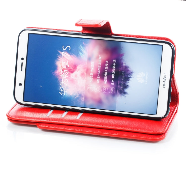 Multifunctional Litchi Texture Horizontal Flip Leather Case for Huawei Enjoy 7S, with Nine Card Slot & Holder & Wallet