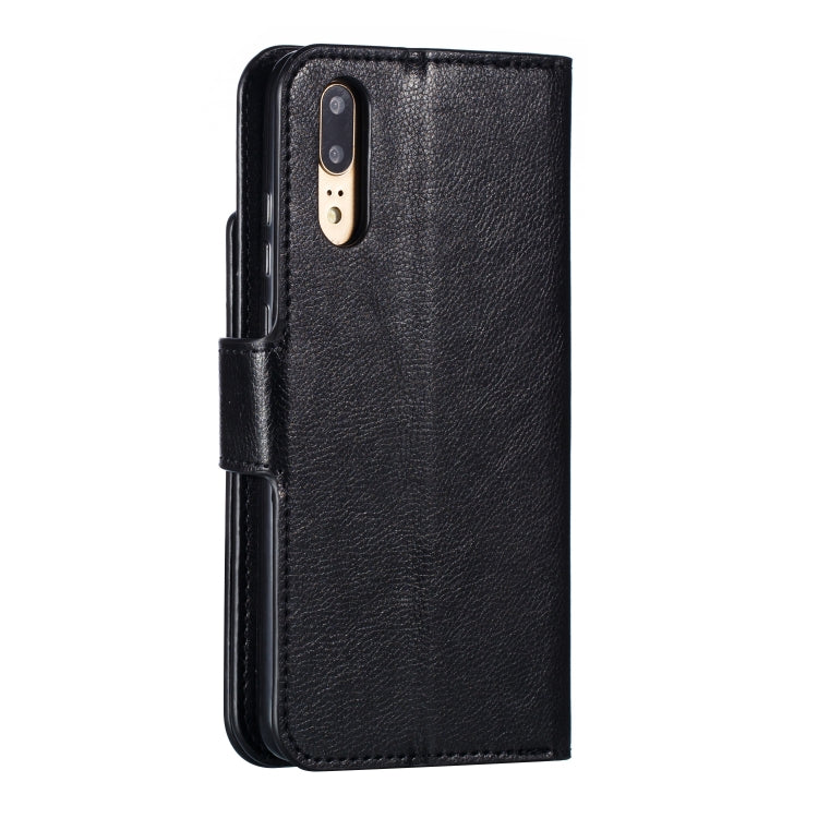 Multifunctional Litchi Texture Horizontal Flip Leather Case for Huawei P20, with Nine Card Slot & Holder & Wallet