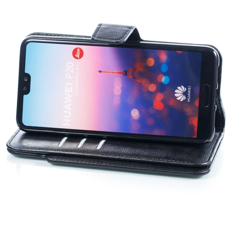 Multifunctional Litchi Texture Horizontal Flip Leather Case for Huawei P20, with Nine Card Slot & Holder & Wallet
