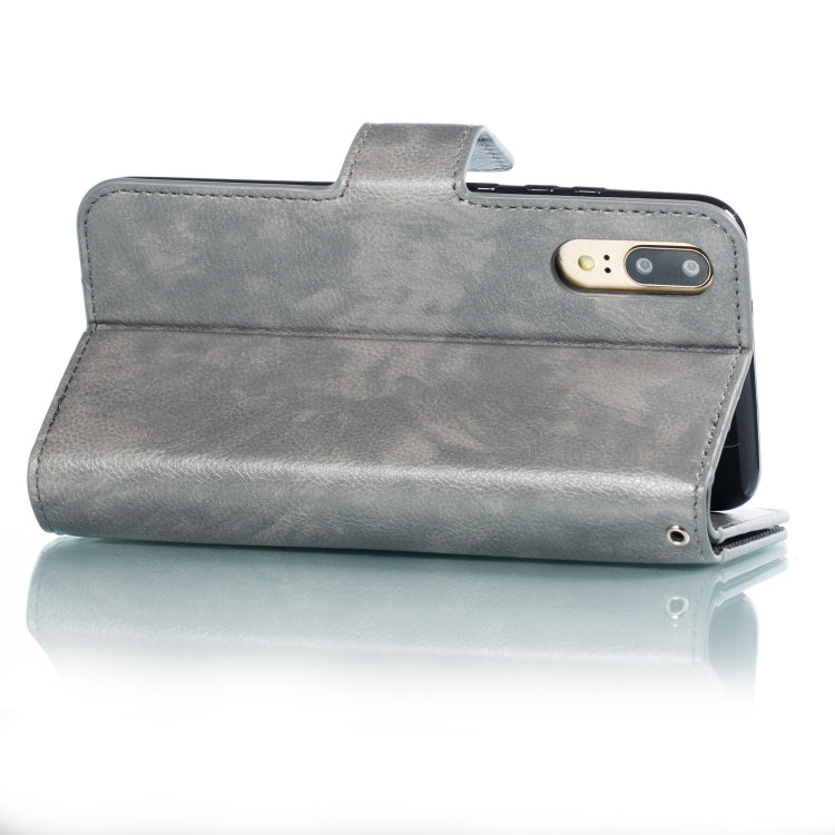 Multifunctional Litchi Texture Horizontal Flip Leather Case for Huawei P20, with Nine Card Slot & Holder & Wallet