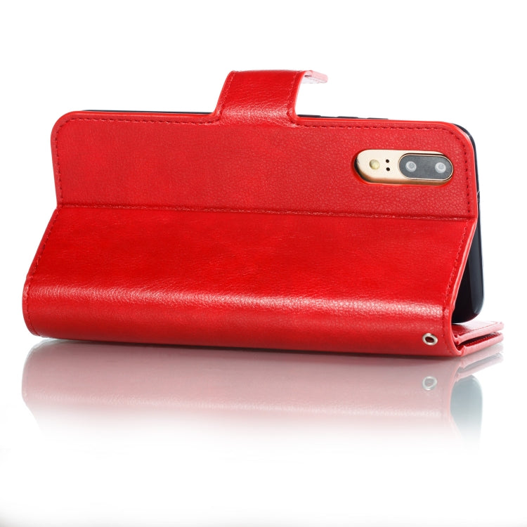 Multifunctional Litchi Texture Horizontal Flip Leather Case for Huawei P20, with Nine Card Slot & Holder & Wallet