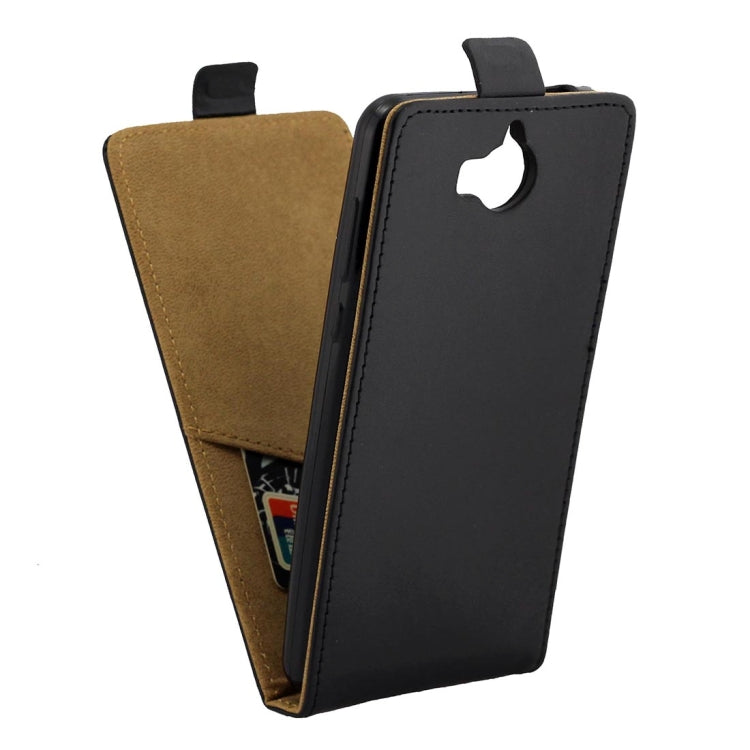 For Huawei  Y5 (2017) TPU Business Style Vertical Flip Protective Leather Case with Card Slot (Black)