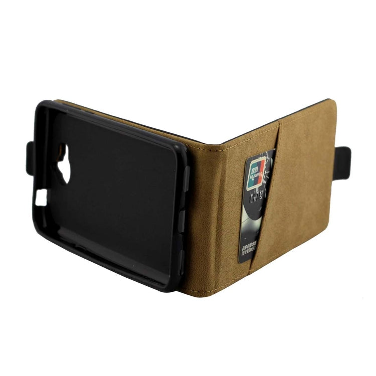 For Huawei  Y5 (2017) TPU Business Style Vertical Flip Protective Leather Case with Card Slot (Black)