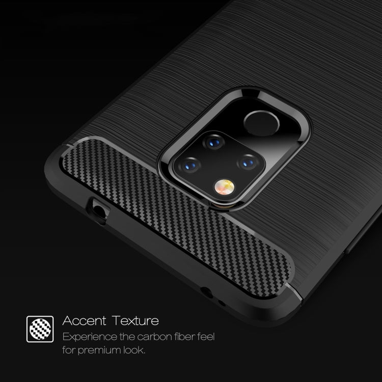 Brushed Texture Carbon Fiber Shockproof TPU Case for Huawei Mate 20