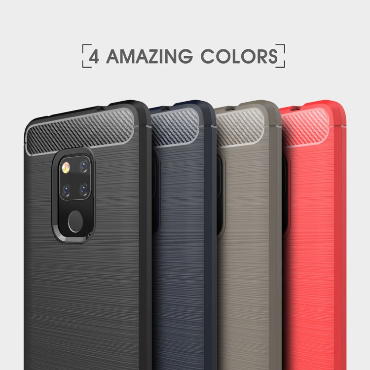 Brushed Texture Carbon Fiber Shockproof TPU Case for Huawei Mate 20