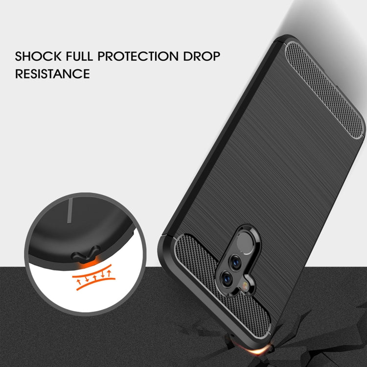 Brushed Texture Carbon Fiber Shockproof TPU Case for Huawei Mate 20 Lite