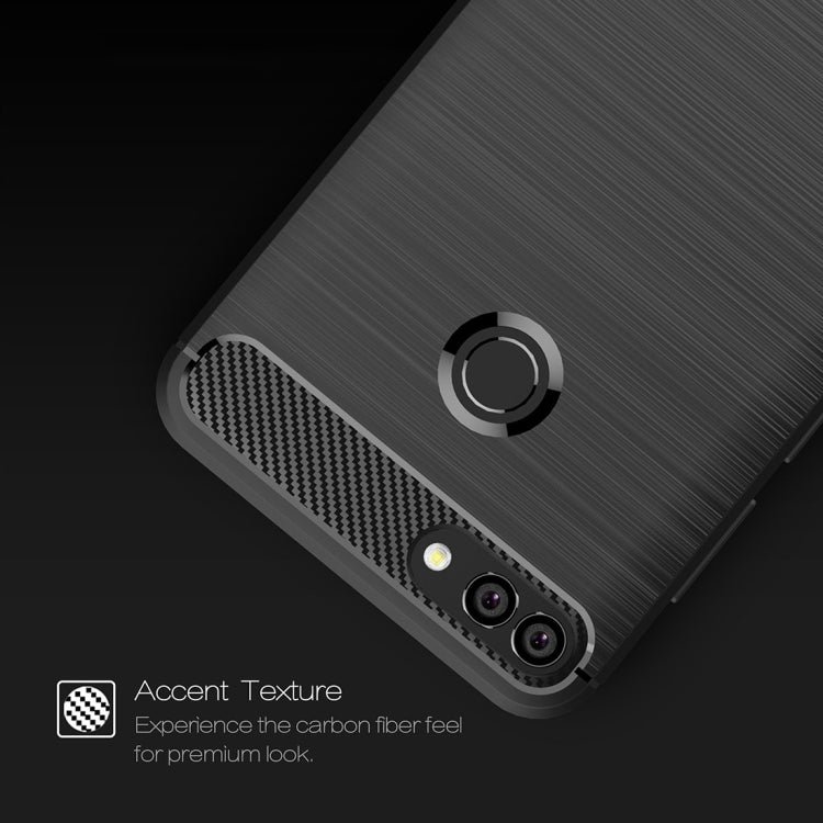 For Huawei Y9 (2018)/Enjoy 8 Plus Brushed Texture Carbon Fiber Shockproof TPU Protective Back Case
