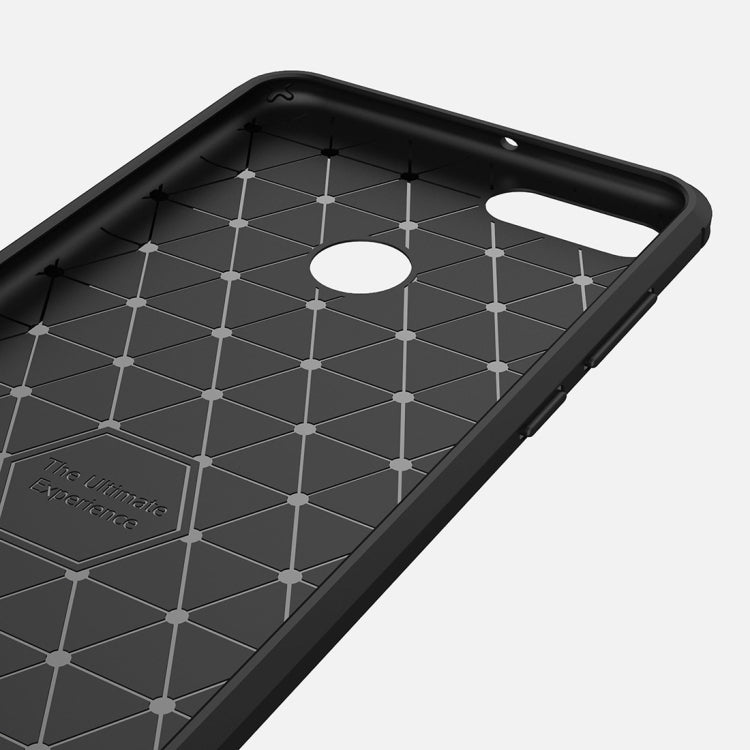 For Huawei Y9 (2018)/Enjoy 8 Plus Brushed Texture Carbon Fiber Shockproof TPU Protective Back Case