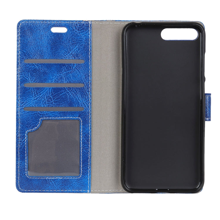 For Huawei Y6 2018 Retro Crazy Horse Texture Horizontal Flip Leather Case with Holder & Card Slots & Wallet & Photo