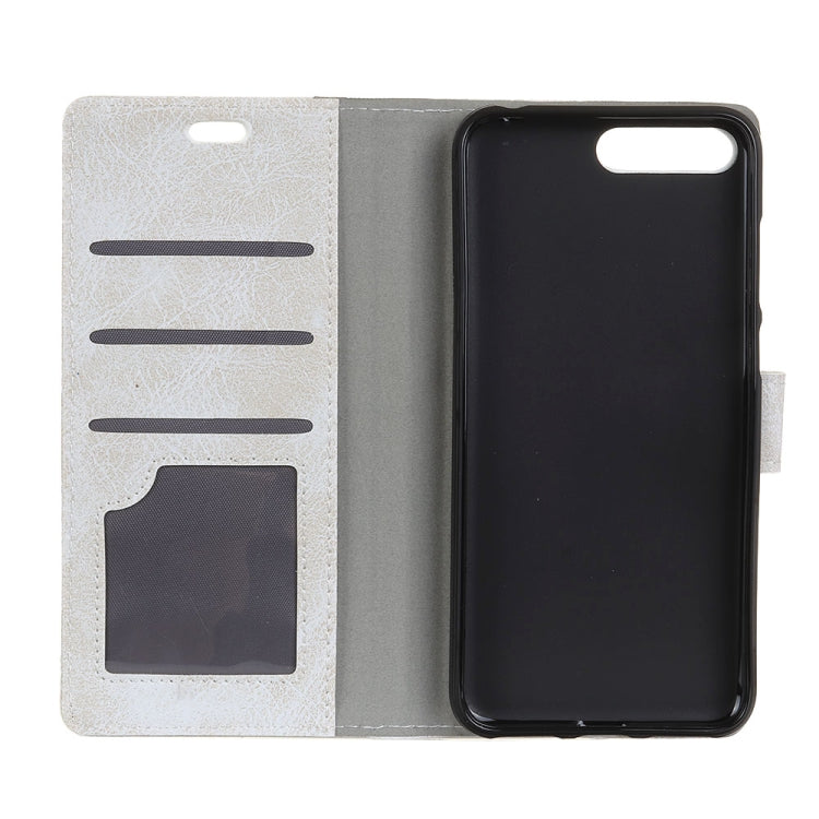 For Huawei Y6 2018 Retro Crazy Horse Texture Horizontal Flip Leather Case with Holder & Card Slots & Wallet & Photo