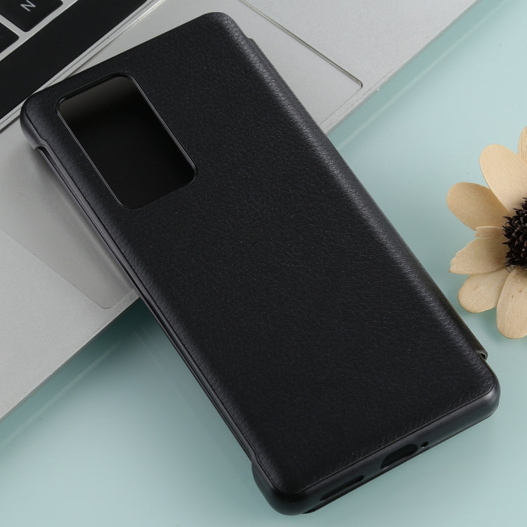 For Huawei P40 Pro PU Leather Horizontal Flip Case, with Caller ID Display & Sleep / Wake-up Function