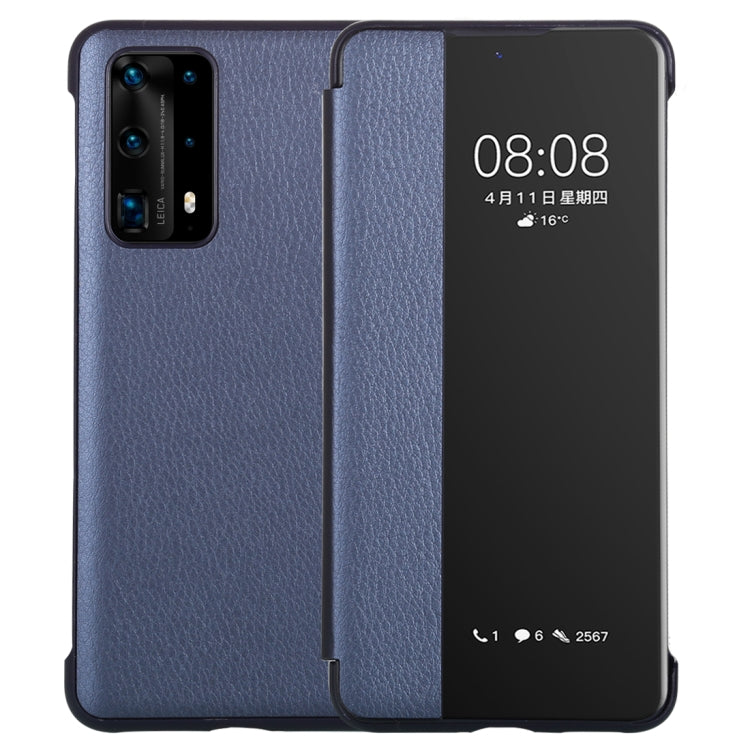 For Huawei P40 Pro PU Leather Horizontal Flip Case, with Caller ID Display & Sleep / Wake-up Function