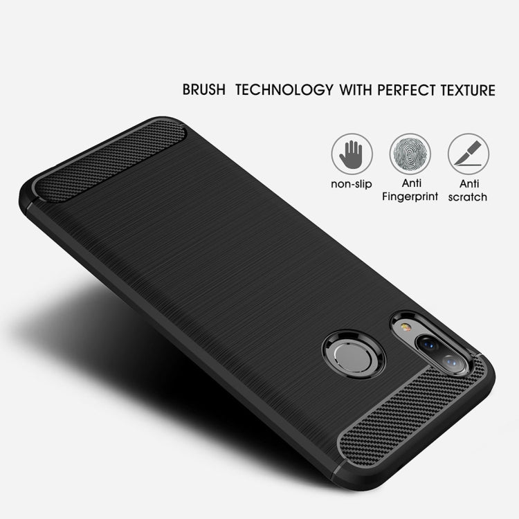 Brushed Texture Carbon Fiber Shockproof TPU Case for Huawei Nova 3