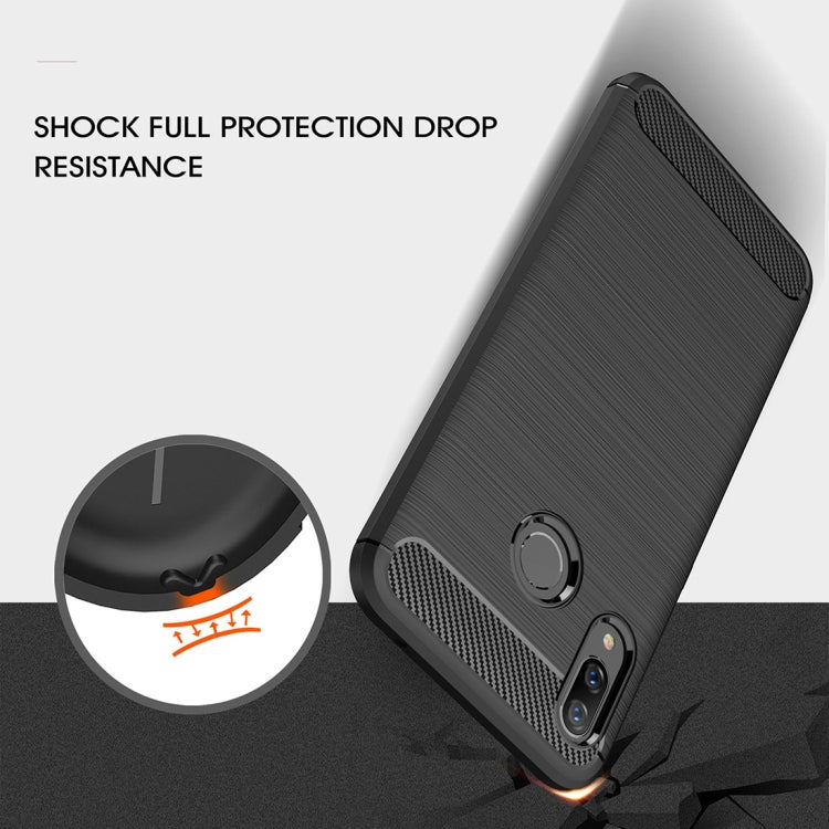 Brushed Texture Carbon Fiber Shockproof TPU Case for Huawei Nova 3