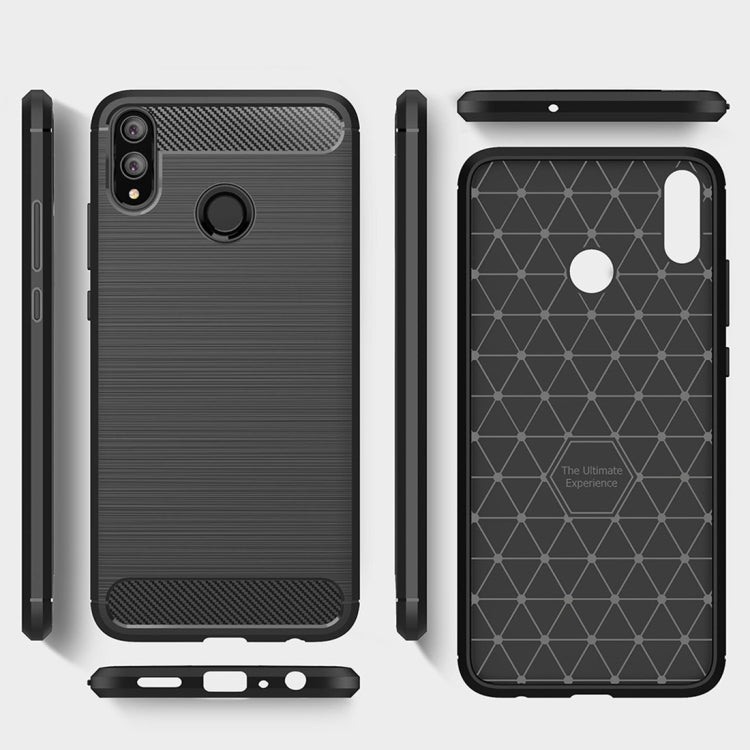 Brushed Texture Carbon Fiber Shockproof TPU Case for Huawei Honor 8X