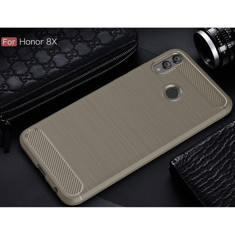 Brushed Texture Carbon Fiber Shockproof TPU Case for Huawei Honor 8X