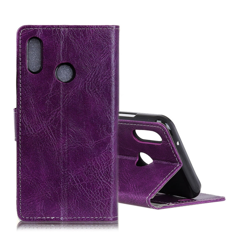 Retro Crazy Horse Texture Horizontal Flip Leather Case for Huawei Y6 (2019), with Holder & Card Slots & Photo Frame