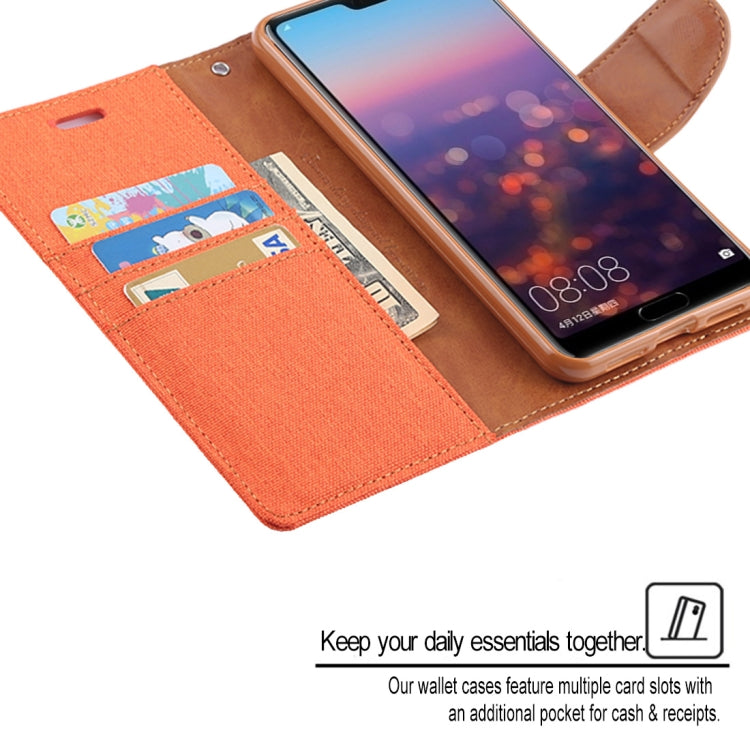 GOOSPERY CANVAS DIARY Canvas Texture Horizontal Flip PU Leather Case for Huawei P20 Pro, with Holder & Card Slots & Wallet