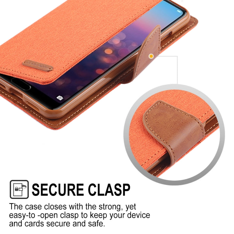 GOOSPERY CANVAS DIARY Canvas Texture Horizontal Flip PU Leather Case for Huawei P20 Pro, with Holder & Card Slots & Wallet