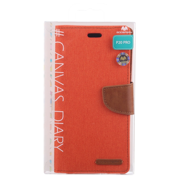 GOOSPERY CANVAS DIARY Canvas Texture Horizontal Flip PU Leather Case for Huawei P20 Pro, with Holder & Card Slots & Wallet