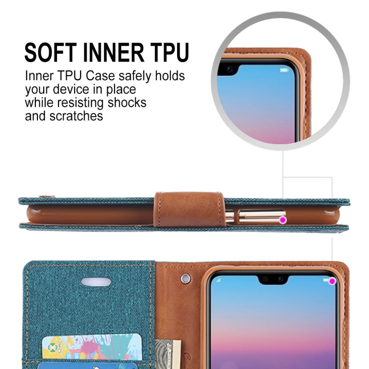 GOOSPERY CANVAS DIARY Canvas Texture Horizontal Flip PU Leather Case for Huawei P20 Pro, with Holder & Card Slots & Wallet