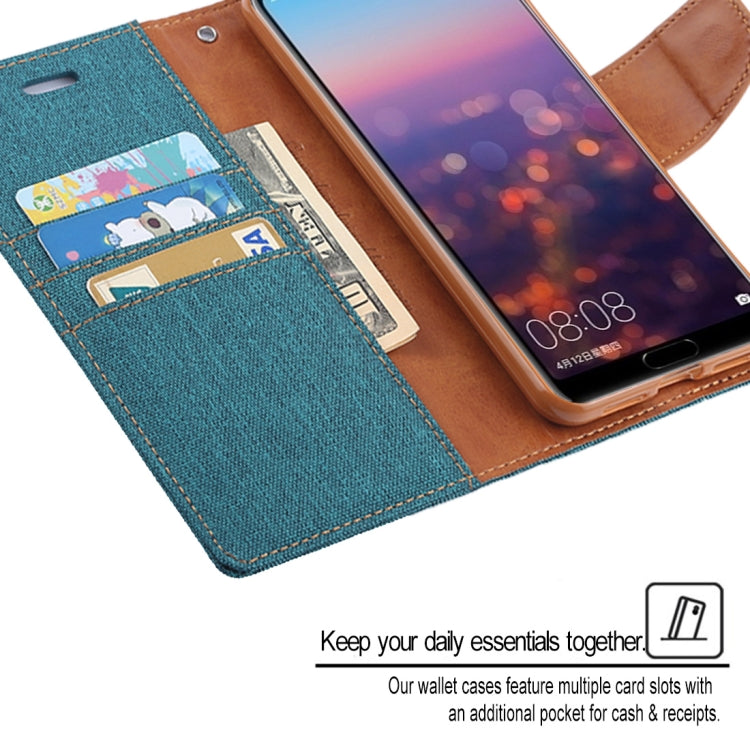 GOOSPERY CANVAS DIARY Canvas Texture Horizontal Flip PU Leather Case for Huawei P20 Pro, with Holder & Card Slots & Wallet