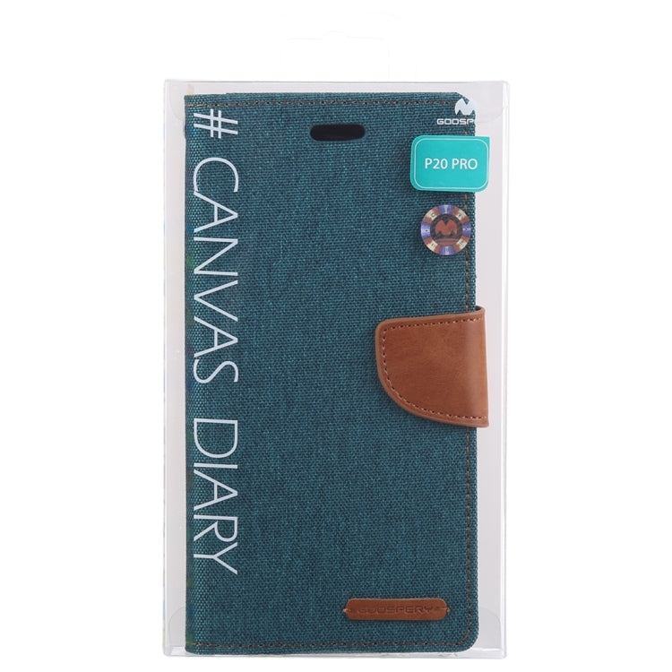 GOOSPERY CANVAS DIARY Canvas Texture Horizontal Flip PU Leather Case for Huawei P20 Pro, with Holder & Card Slots & Wallet