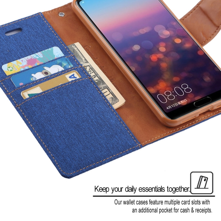 GOOSPERY CANVAS DIARY Canvas Texture Horizontal Flip PU Leather Case for Huawei P20 Pro, with Holder & Card Slots & Wallet