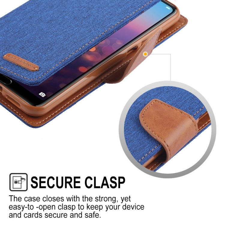 GOOSPERY CANVAS DIARY Canvas Texture Horizontal Flip PU Leather Case for Huawei P20 Pro, with Holder & Card Slots & Wallet