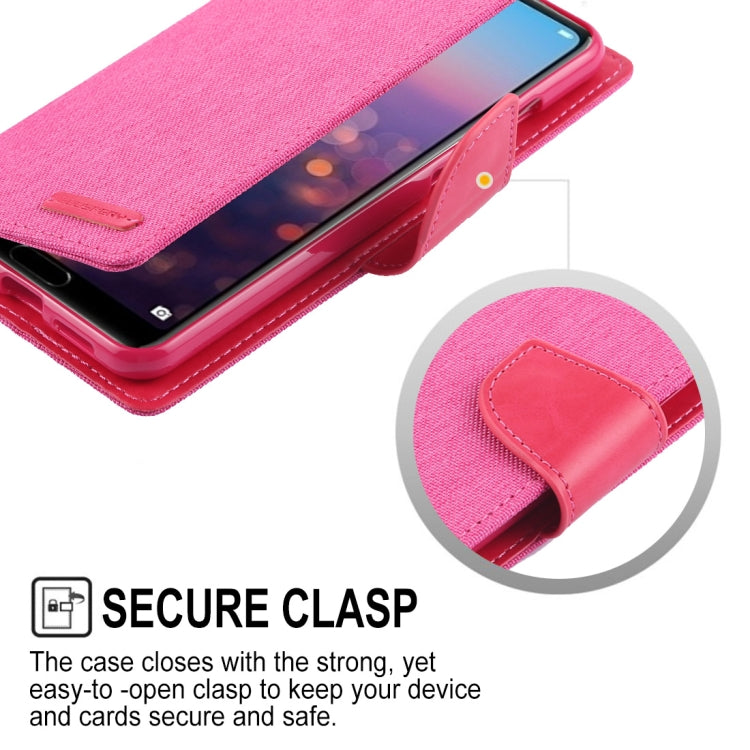 GOOSPERY CANVAS DIARY Canvas Texture Horizontal Flip PU Leather Case for Huawei P20, with Holder & Card Slots & Wallet