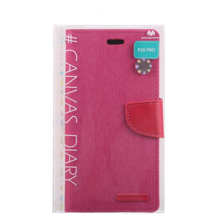 GOOSPERY CANVAS DIARY Canvas Texture Horizontal Flip PU Leather Case for Huawei P20, with Holder & Card Slots & Wallet