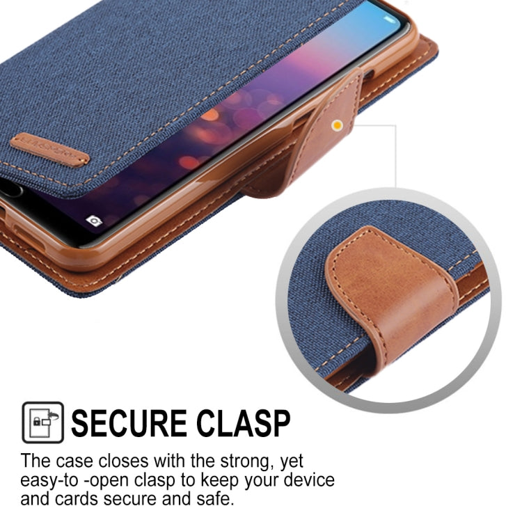 GOOSPERY CANVAS DIARY Canvas Texture Horizontal Flip PU Leather Case for Huawei P20, with Holder & Card Slots & Wallet