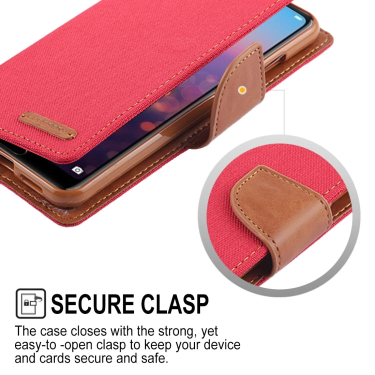 GOOSPERY CANVAS DIARY Canvas Texture Horizontal Flip PU Leather Case for Huawei P20, with Holder & Card Slots & Wallet
