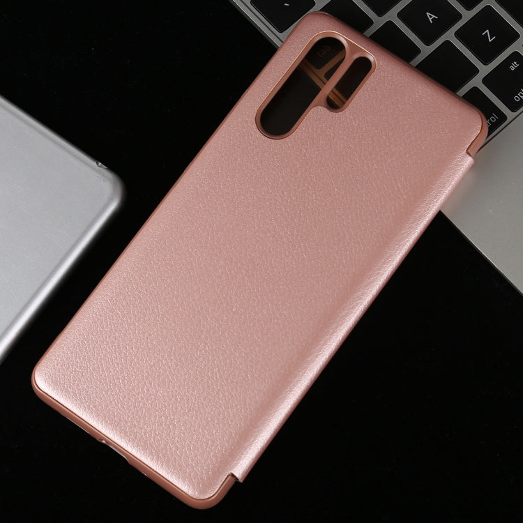 Litchi Texture PC + PU Horizontal Flip Case for Huawei P30 Pro, with Touch Call Display ID&Sleep/Wake-up Function