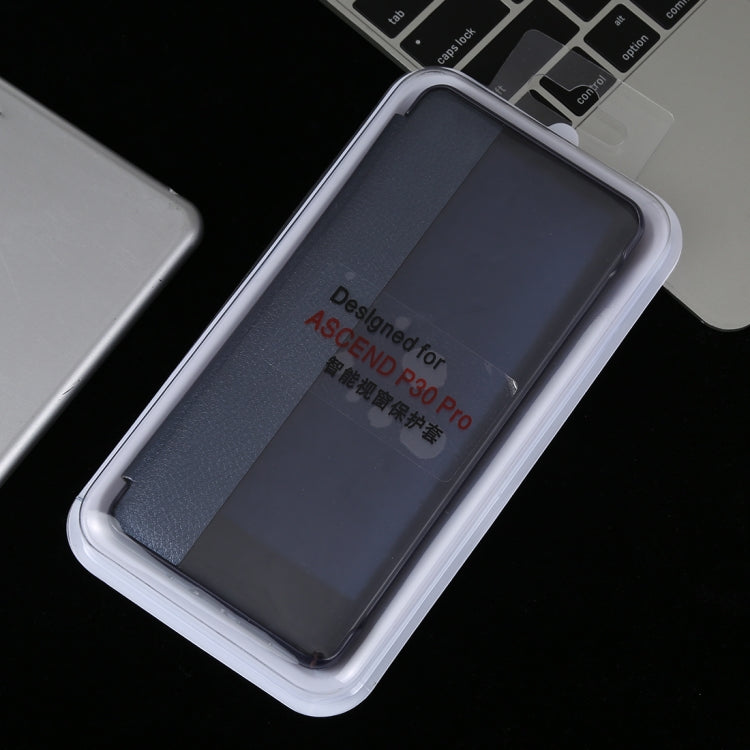 Litchi Texture PC + PU Horizontal Flip Case for Huawei P30 Pro, with Touch Call Display ID&Sleep/Wake-up Function