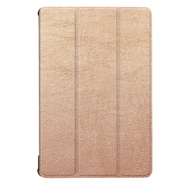 For Huawei  MediaPad M5 10.8 inch Tri-Fold Custer Texture Horizontal Flip PU Leather Protective Case with Holder