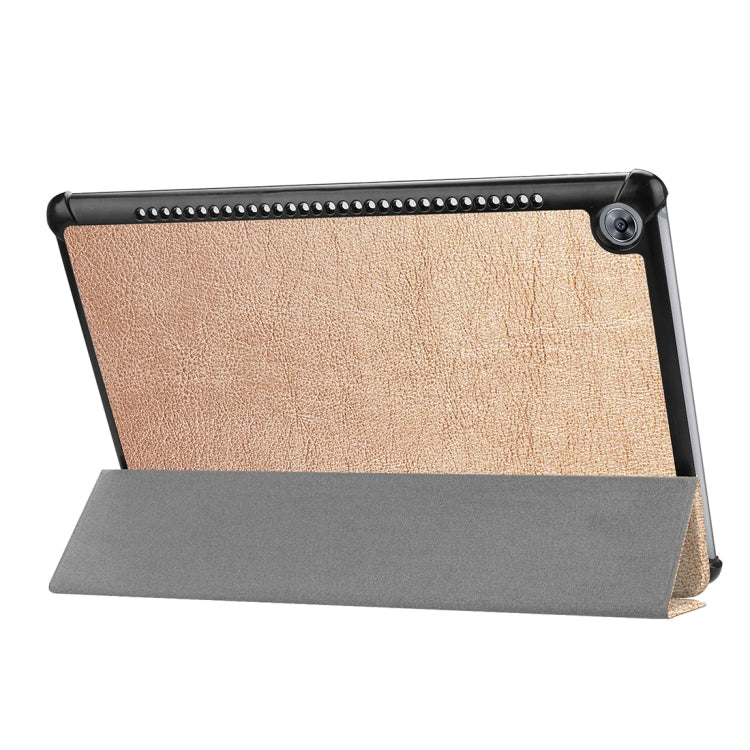 For Huawei  MediaPad M5 10.8 inch Tri-Fold Custer Texture Horizontal Flip PU Leather Protective Case with Holder