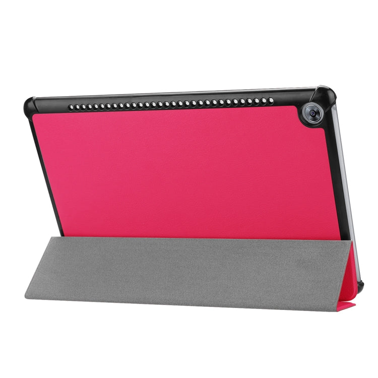 For Huawei  MediaPad M5 10.8 inch Tri-Fold Custer Texture Horizontal Flip PU Leather Protective Case with Holder