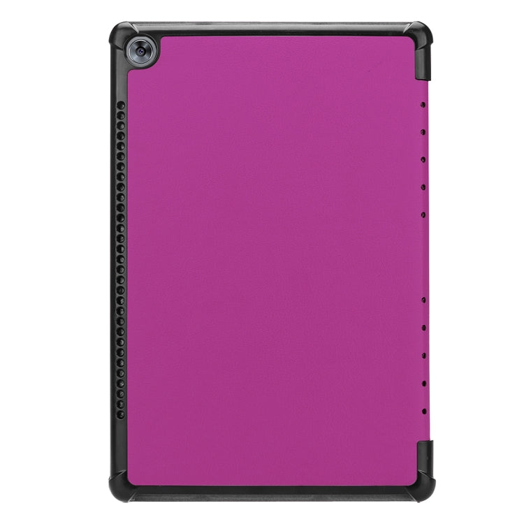 For Huawei  MediaPad M5 10.8 inch Tri-Fold Custer Texture Horizontal Flip PU Leather Protective Case with Holder