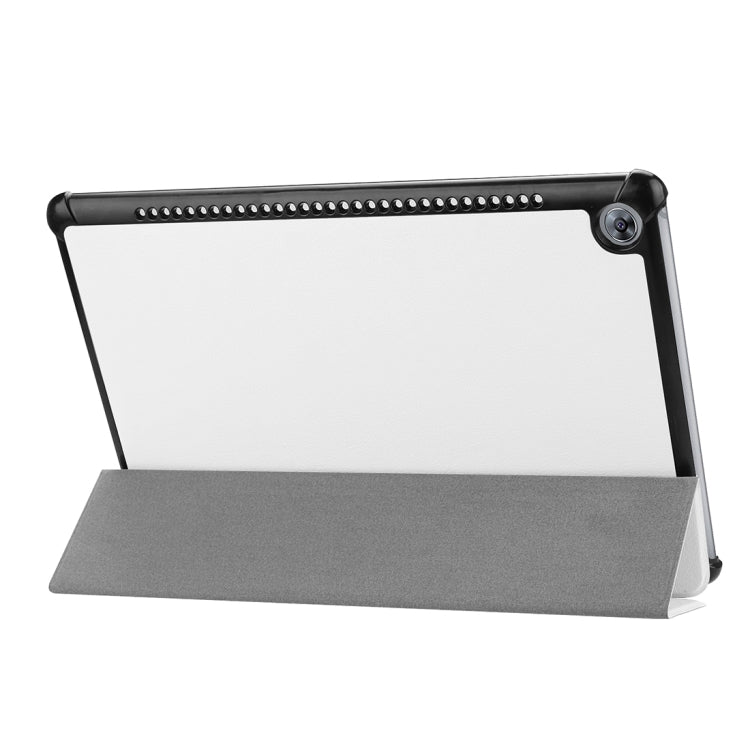 For Huawei  MediaPad M5 10.8 inch Tri-Fold Custer Texture Horizontal Flip PU Leather Protective Case with Holder