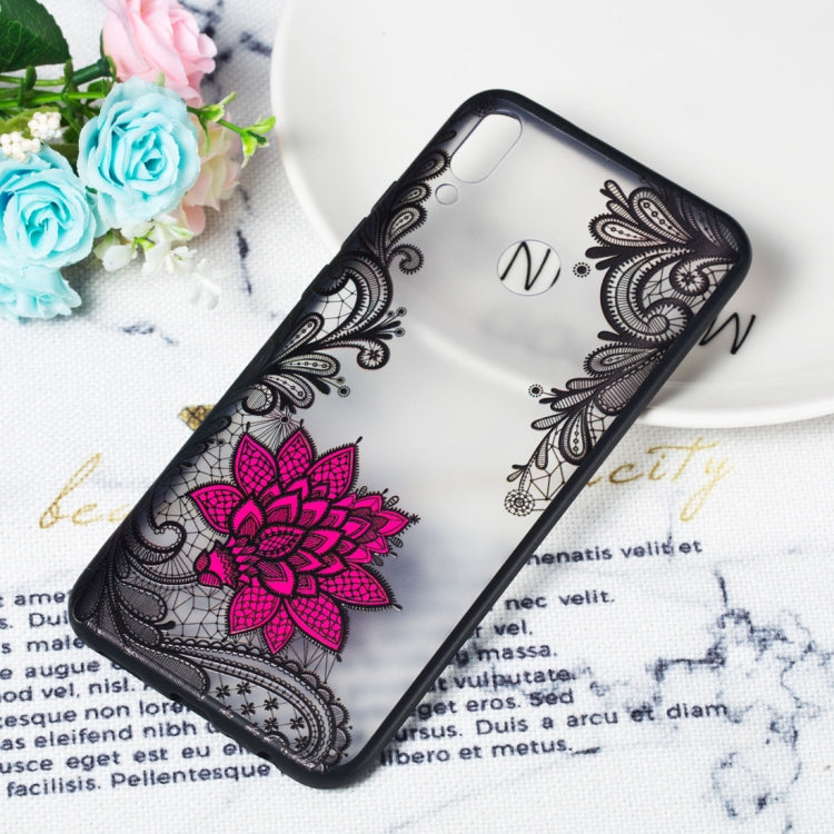 Small Lotus Pattern Embossed Lace + PC Case for Huawei Y9 (2019) / Enjoy 9 Plus