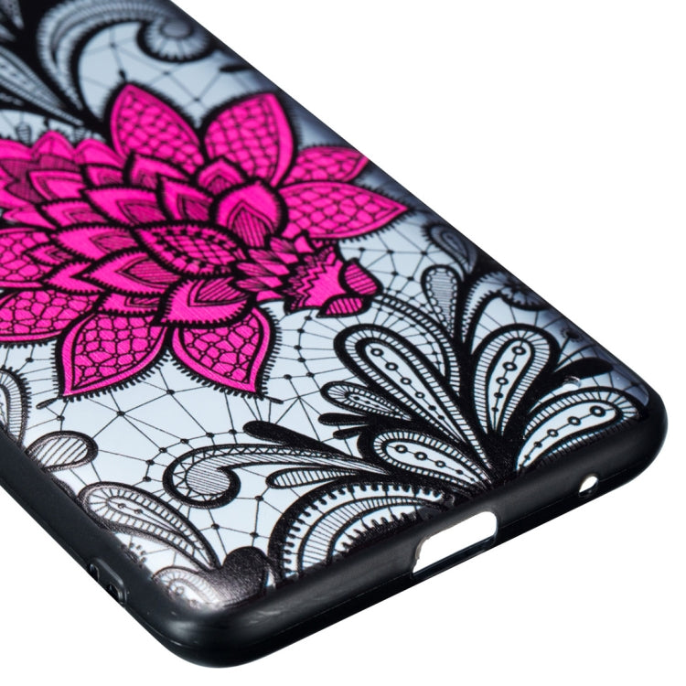 Big Lotus Pattern Embossed Lace + PC Case for Huawei Mate 20 Pro